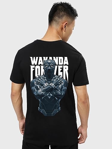 Bewakoof MenS Wakanda Forever Graphic Printed Cotton Plus Size T-Shirts (Pack Of 2) - Regular Fit, Round Neck, Half Sleeves_551
