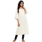 Fabindia Women Woven Slim Fit Long Kurta Cotton_S White