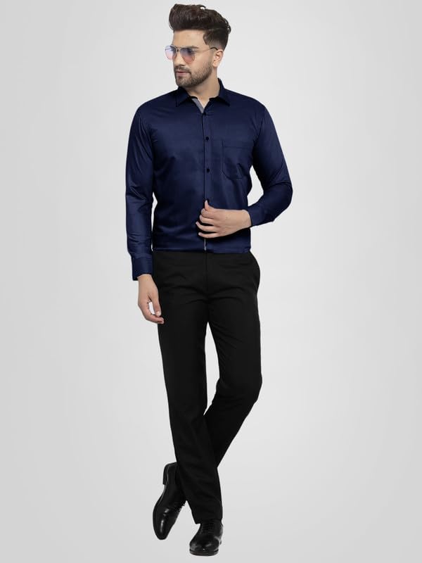 Tee Projekt Solid Shirt for Mens,Solid Shirt for Mens, Casual Shirt for Men,Full Sleeve Spread Collar, Shirt for Men_Pack of-2