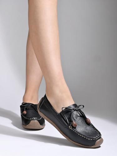 Shoetopia WomenS Block Heel Loafers Black