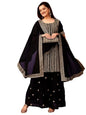 Fashion Basket Georgette Plazzo Kurta With Duptta Set For Women Black