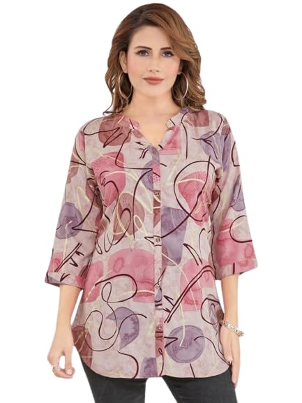 PATLANI Womens Digital Letest Floral Print Rayon Full Stitched Top/SIRT.