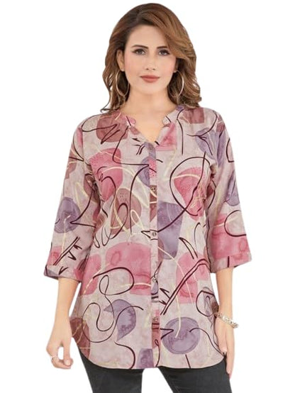 PATLANI Womens Digital Letest Floral Print Rayon Full Stitched Top/SIRT.