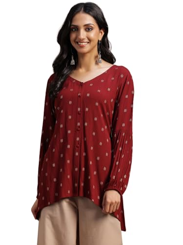 Libas Women's Cotton Ethnic Motifs A-line Kurti