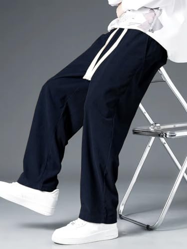 Greciilooks Lycra Track Pants For Men  Stretchable Loose Fit Gym Joggers | Korean Style Workout | Loose Mid Rise Track Pant Dark