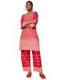 Libas WomenS Cotton Embroidered Co-Ords (27373_Pink