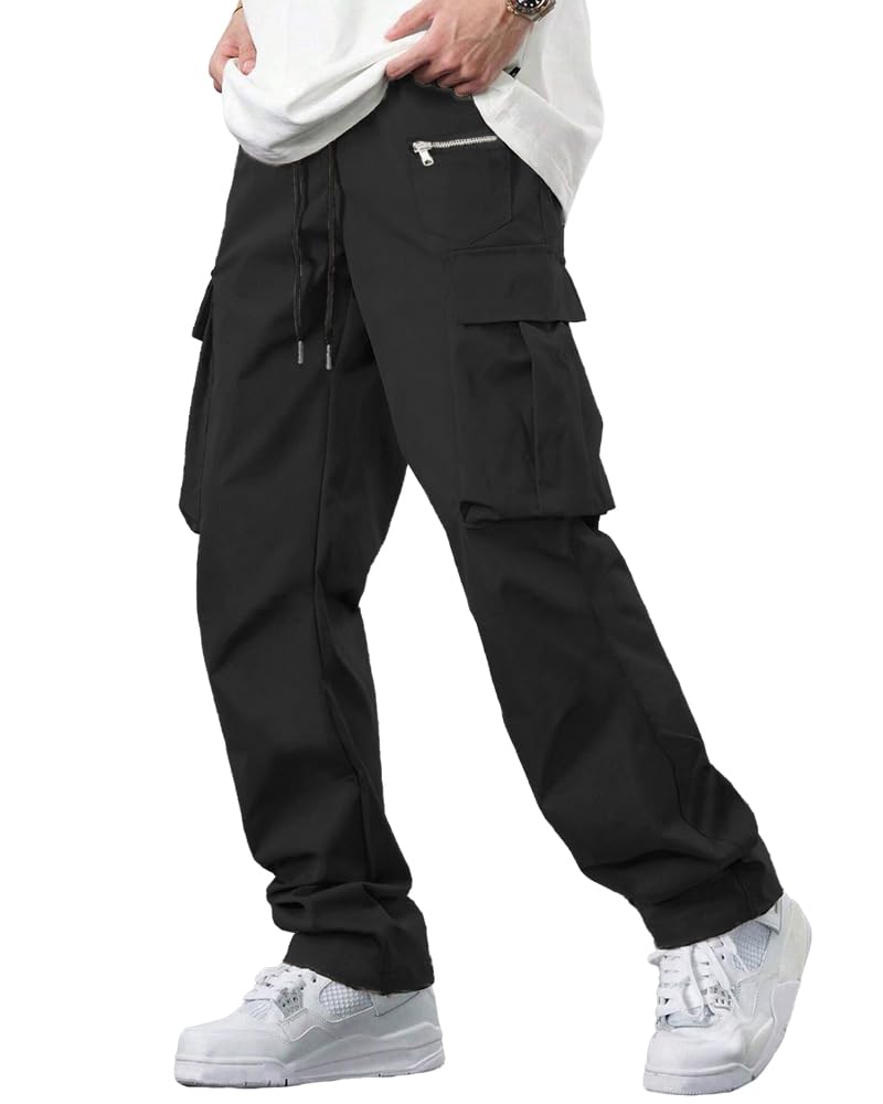 Noble Monk MenS Cargo Pant | Drawstring | Solid Cargo | Multi Pockets Trackpant