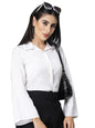 Style Quotient Women White Polyester Smart Casual Shirt