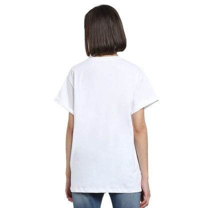 Bewakoof Women Minimal Believe Boyfriend White Half Sleeve Round Neck Printed T-Shirt