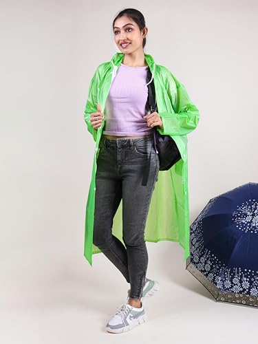 RUPA Rainsuit Women Waterproof PVC Raincoat with Hood & Carry Bag | Lightweight Rainwear for Women with Front Zip | Solid Color
