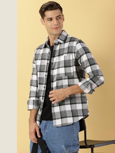 Thomas Scott Mens Checkered Slim Fit Shirt (TS1175_Green
