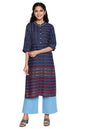 Aurelia Women's Blue Pure Cotton Straight Kurta and Palazzo Set (Size: M)-ONVAS11868-701749