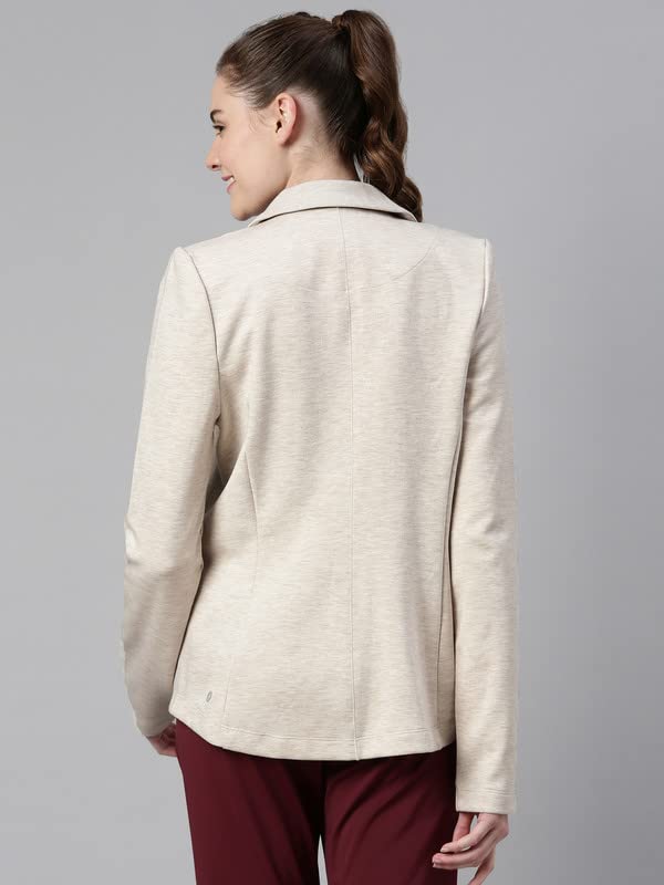 Enamor Athleisure Slim Fit Single Breasted One Button Sporty Blazer for Women with 2 Side Zipper Pockets - A903 | Quick Dry & An
