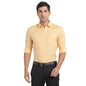Turtle Men Pure Linen Yellow Solid Slim Fit Formal Shirts