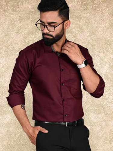 Pinkmint Casual Shirt for Men Regular Fit Long Sleeve Shirt Suitable for Event, Formal Wear