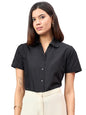 Style Quotient Women Short Sleeves Front Button and Collar Shirt