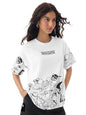 The Souled Store Cartoon Network: 90s Fave Women and Girls Short Sleeves Round Neck White Graphic Printed Cotton Lightweight Ev