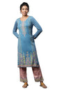 Aurelia Pink Festive Ethnic LIVA kurta, Skirt & Dupatta Set