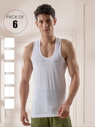 Lux Venus Vest For Men White | 100% Cotton | Pack Of 6
