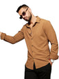 Noble Monk MenS Regular Fit Casual Shirt |Full Sleeve| Polo Neck |Casual Shirts For Men Mustard