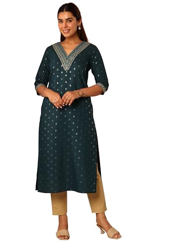 Libas Women's Silk Blend Straight Kurta
