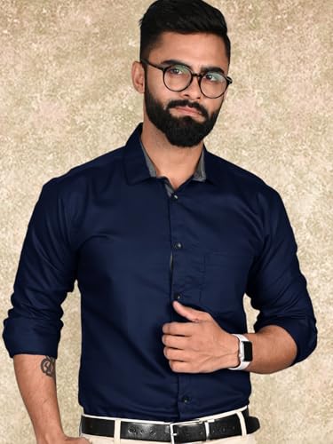 Pinkmint Casual Shirt for Men Regular Fit Long Sleeve Shirt Suitable for Event, Formal Wear