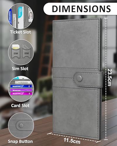 Fedus Leather Premium Long Currency Holder,Passport Holder For Unisex, Wallet With Card Holder,Id Card,Ticket,Currency,Boarding
