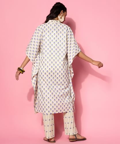 Libas WomenS Cotton Printed Co-Ords (35521_Cream