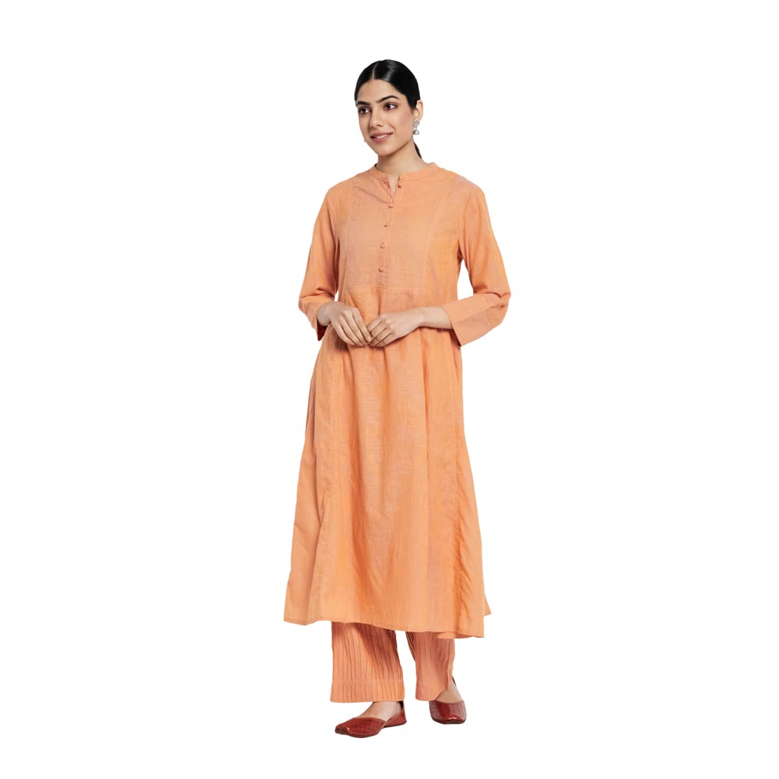 Fabindia WomenS Cotton Regular Kurta Set (10719331Rd_Coral_Xxl)