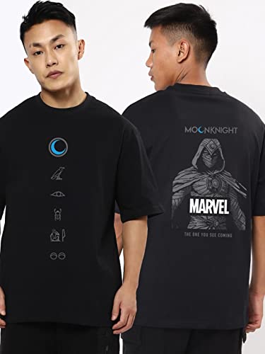 Bewakoof Official Marvel Merchandise MenS Graphic Print Oversized Fit Half Sleeve Round Neck Cotton T-Shirt