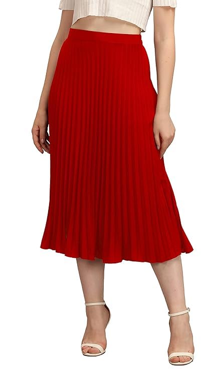 Kzully | Chic Midi Skirts Elegant Ensembles For Women & Girls Red