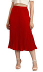 Kzully | Chic Midi Skirts Elegant Ensembles For Women & Girls Red