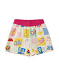 The Souled Store Official Peppa: Rainbow Splash Girls Elasticated Multicolor All Over Printed Cotton Shorts