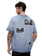 The Souled Store Umbrella Academy: The Hargreeves Men and Boys Short Sleeves Round Neck Blue Graphic Printed Cotton Oversized T-