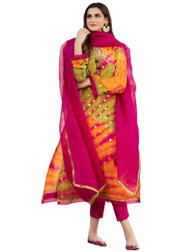 Anni Designer Women Rayon Viscose Straight Fit Printed Kurta With Pant & Dupatta (Rubicon Multi_Xxl_Multicolor_Xx-Large)