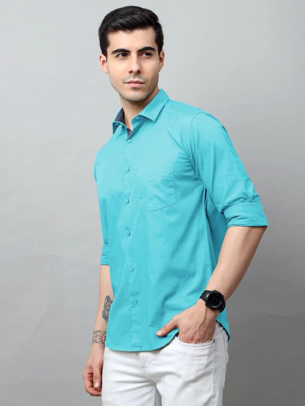 Tee Projekt Cotton Shirt for Men ll Front Pocket Shirt ll Stylish Long Sleeve Shirt ll Soild Regular Fit (Pack of 2)