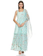 Ketch WomenS Polycotton Tunic Sharara And Dupatta (Khk3000754_Aqua