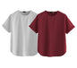 Juneberry Pure 100% Cotton Oversized Loose Baggy Fit Round Neck With Drop Shoulder White & Maroon Half Sleeves Boyfriend T-Shirt