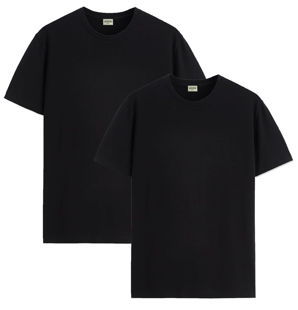 ADRO T Shirts Pack of 2 Mens Tshirts Cotton T Shirts for Men Tshirt T-Shirts Combo T Shirts Tshirts for Men Plain Solid Tshirts