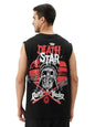 The Souled Store Official Star Wars: The Death Star Round Neck Sleeveless Black Graphic Printed Regular Fit Cotton Vests For Men