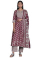 Libas WomenS Silk Blend Printed Kurta Set (35324_Mauve