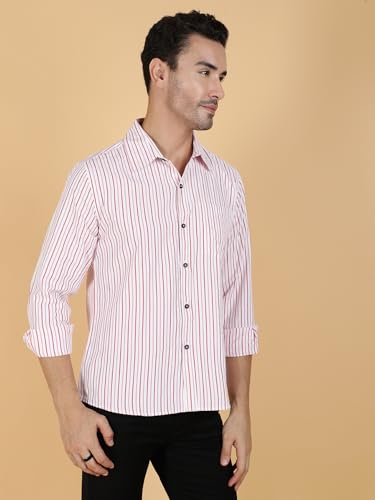 Kotty Mens Striped Polycotton Full Sleeves Shirts(Multicolor,Xl)