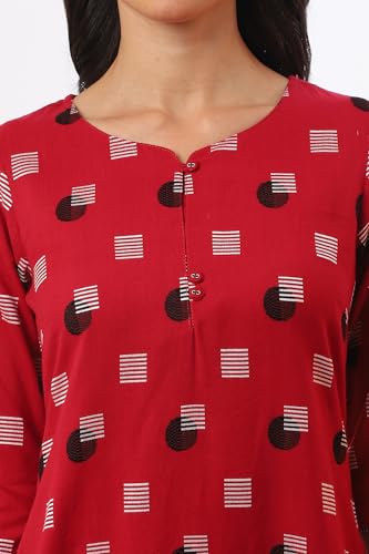Aurelia Women's Yarn Dyed Cotton Blend Straight Kurta