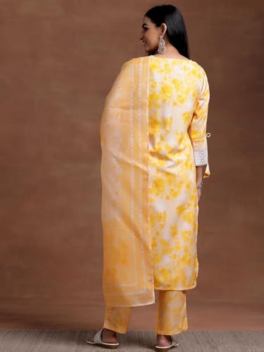 Libas WomenS Cotton Blend Kurta Set (35375_Yellow