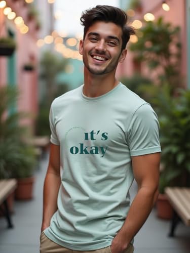 Nobero MenS Typography Printed Regular Fit T-Shirt (1M-Twts-C1163-Pbl_Aloe Green