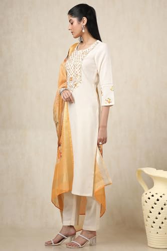 Soch WomenS Ruby Silk Salwar Suit Set (Ews5Cd21500_Off White