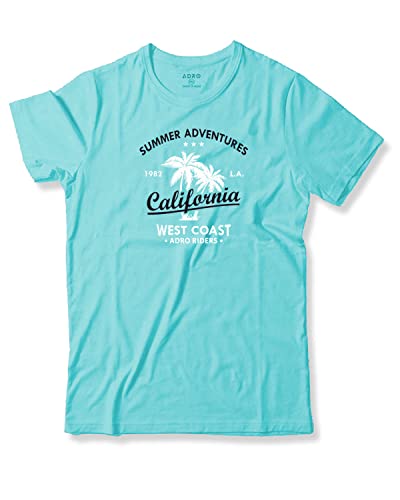 ADRO Summer Adventures California Mens Printed T-Shirt (M, Mint)