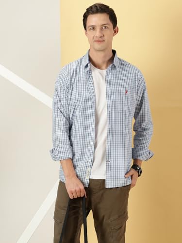 Thomas Scott Checkered Slim Fit Spread Collar Long Sleeve Casual Shirt for Mens