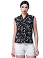 OOMPH! Summer Shirts for Women, Floral Printed, Black