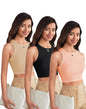 Toochki Womens Casual Sleeveless Solid Crop Tops Pack of Three Tops